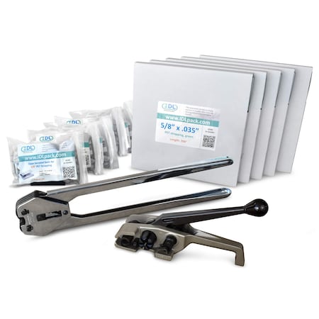 Idl Packaging 5/8" HD Polyester Strapping Kit, 1000 Ft. Tensioner/Sealer PM.PSK.58.1000